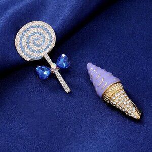 Sweet Delights Brooch Trio – Lollipop & Ice Cream Sparkling Pins of 2